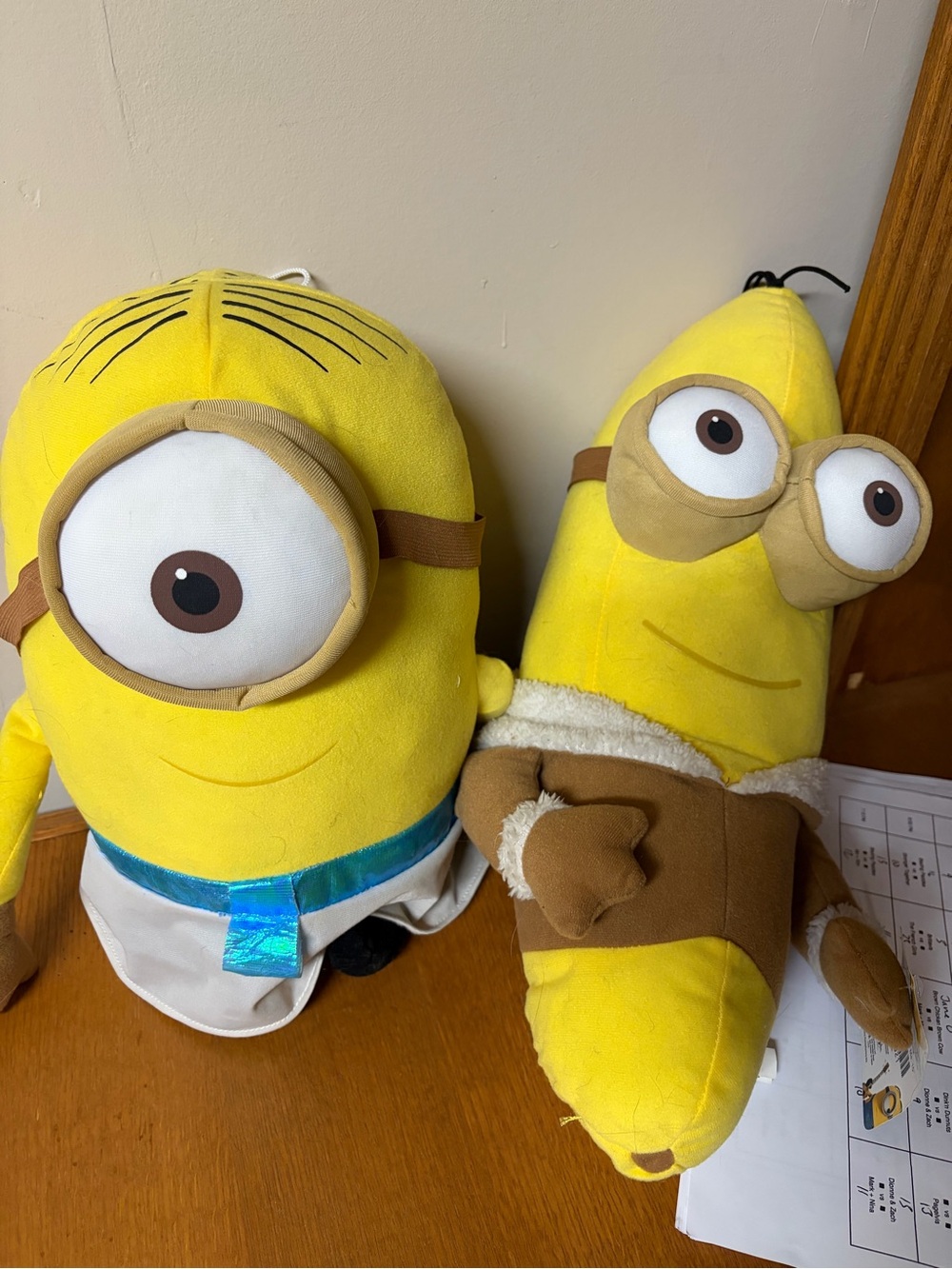 Larger Minion Plush Pair princess and banana - despicable me Character Toys
